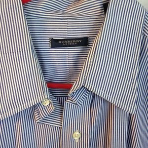 burberry london pin stripe shirt 16 1/2 by 35